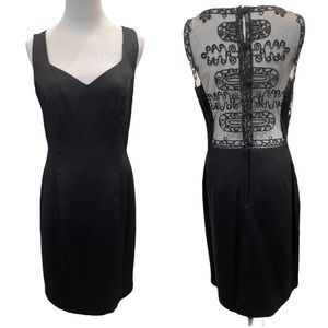 Vintage little black dress mesh lace detail back